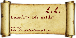 Lezsák László névjegykártya