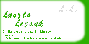 laszlo lezsak business card