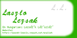 laszlo lezsak business card